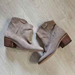 Dolce Vita Taupe Suede Ankle Booties